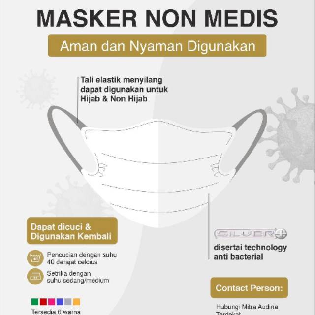 MASKER NONMEDIS AUDINA ANTI BAKTERIAL