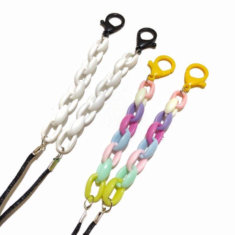 2 In 1 Strap Mask + Konektor Hijab Free Stopper Tali Alice Acrilic Chain Kalung Masker Connector