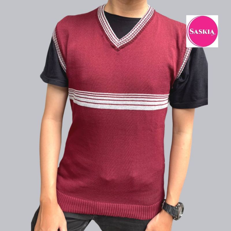 sweater vest rompi pria korea