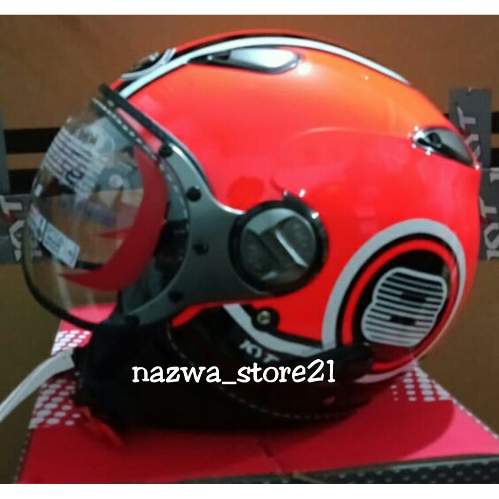 HELM KYT ELSICO #1 SUPER FLUO RED FLUO HALF FACE