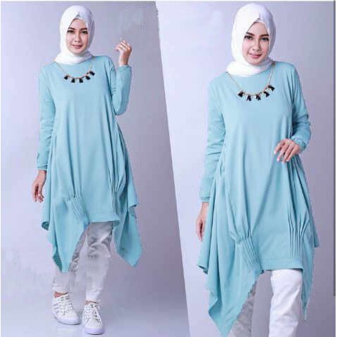 [Tunik Mozza varian warna SW] tunik wanita jersey MERAH/BIRU/PINKFANTA/SOFTPINK/MARON/UNGU/HIJAU