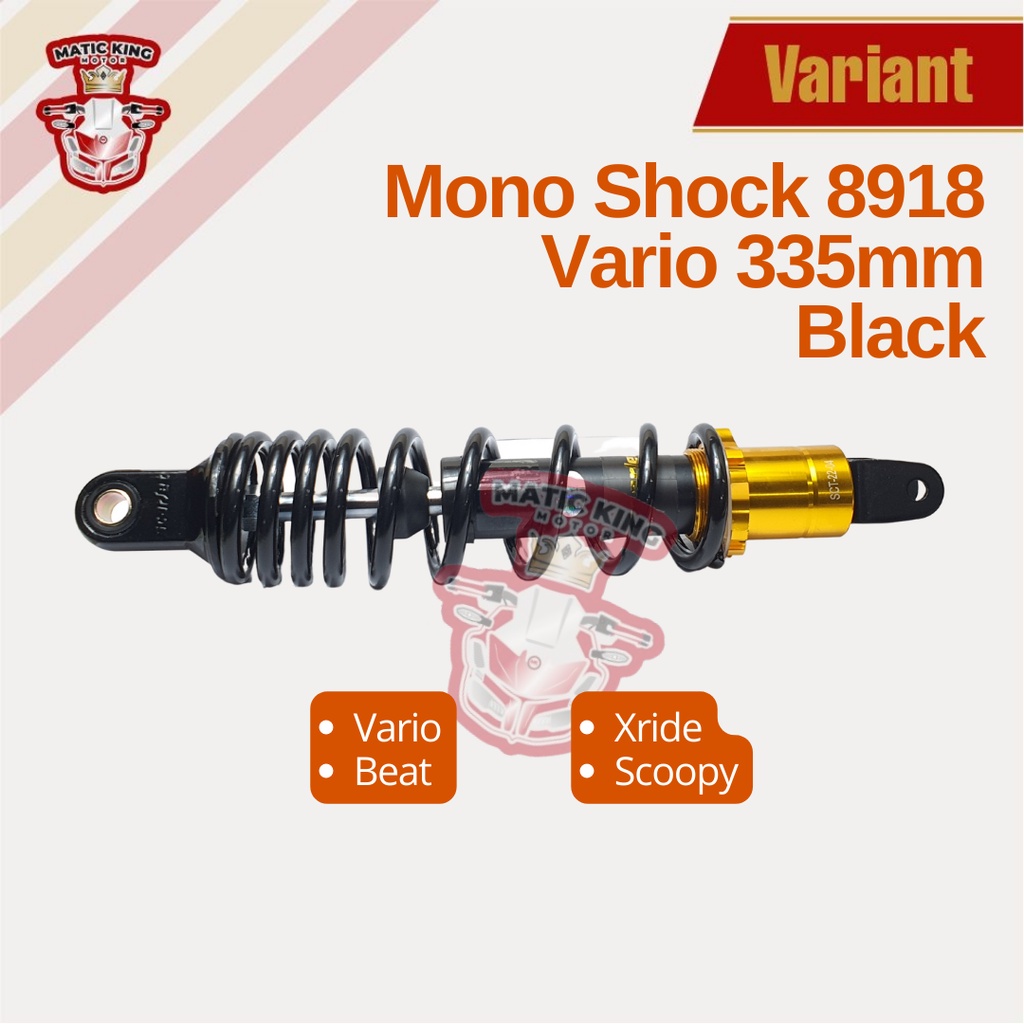 Mono Shockbreaker shock belakang Vario Beat Scoopy Mio Freego Fino SCT-8918 335mm Yellow Scarlet Racing