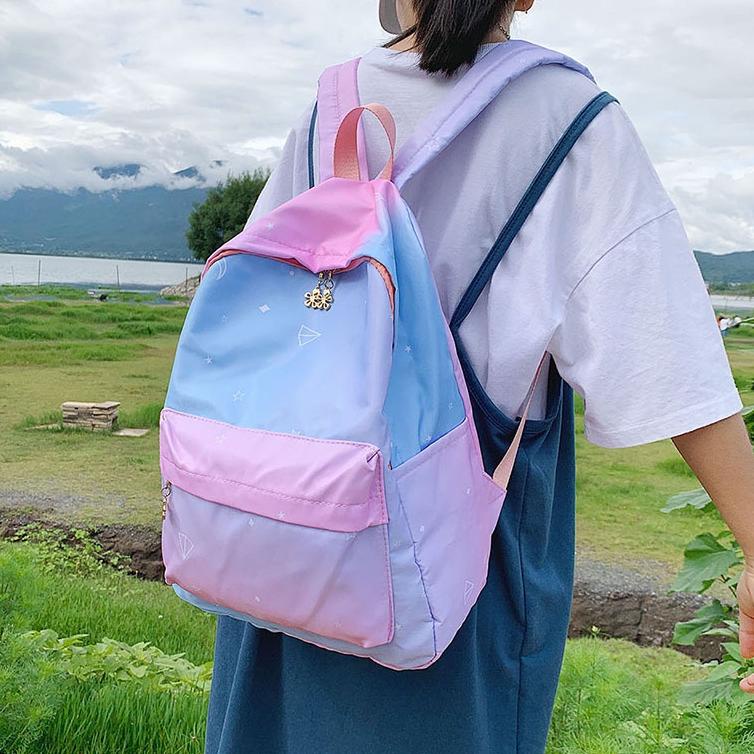 Serba Murah )̿̿ Waterproof Tas Ombre pastel anti air  cocok untuk sekolah anak musim hujan RANSEL b