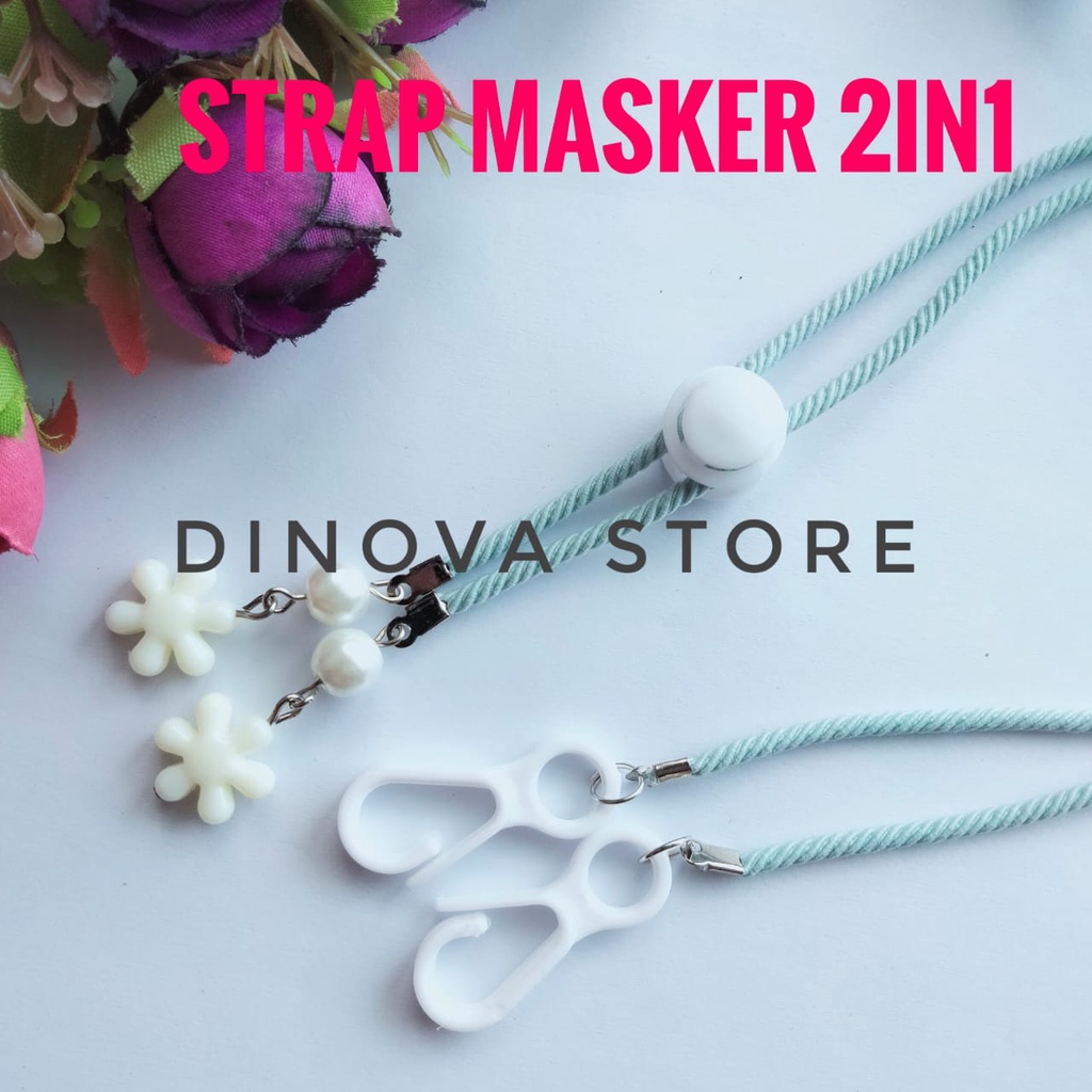 strap masker tali ulir gantung BINTANG belakang/strap mask/konektor masker/tali masker/strap masker 2in1/strap masker/pengait masker/strap masker hijab 2in1/dinova store/pgx