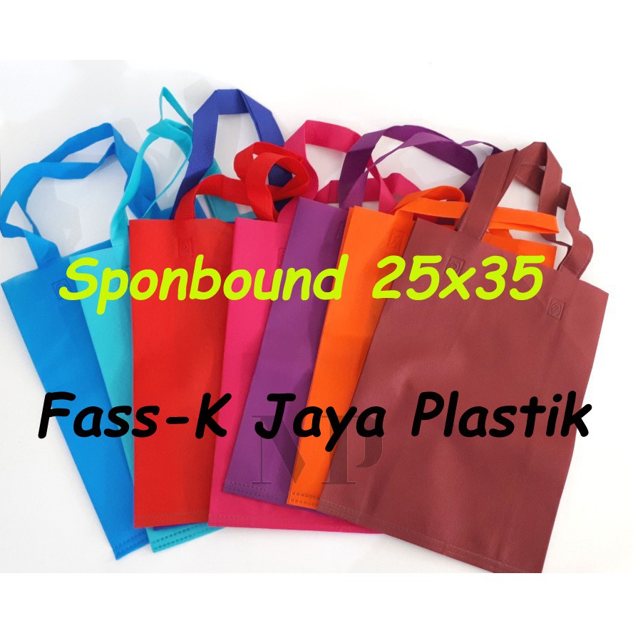 

Tas Sponbound 25x35 / Tas Kain Polos / Goodie Bag / Tas Souvenir 25x35