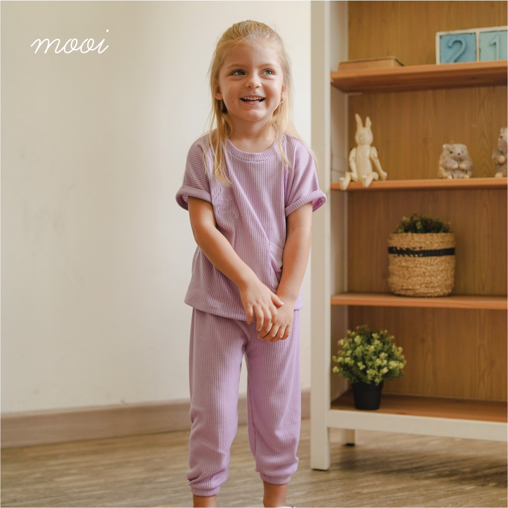 Baju Bayi Setelan Anak Laki Laki Perempuan Mooi Sheo Rib Set 1-5 Tahun