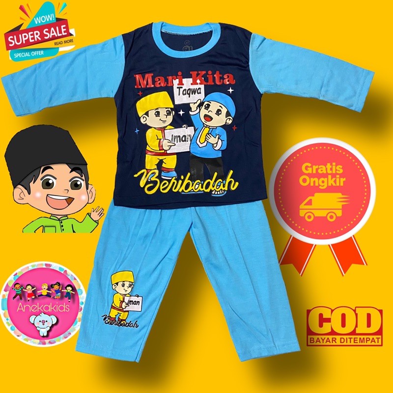 SETELAN BAJU  PANJANG BAJU  ANAK  KAOS ANAK  LAKI LAKI MOTIF 