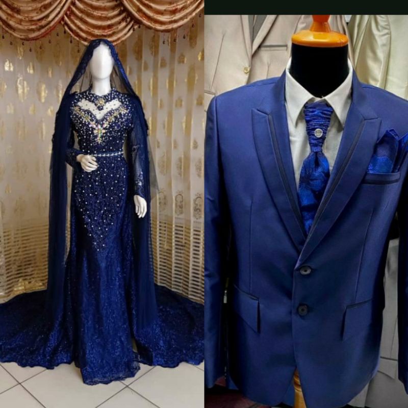 GAUN PENGANTIN COUPLE SLIM BEREKOR MEWAH MODERN//JAS//GAUN