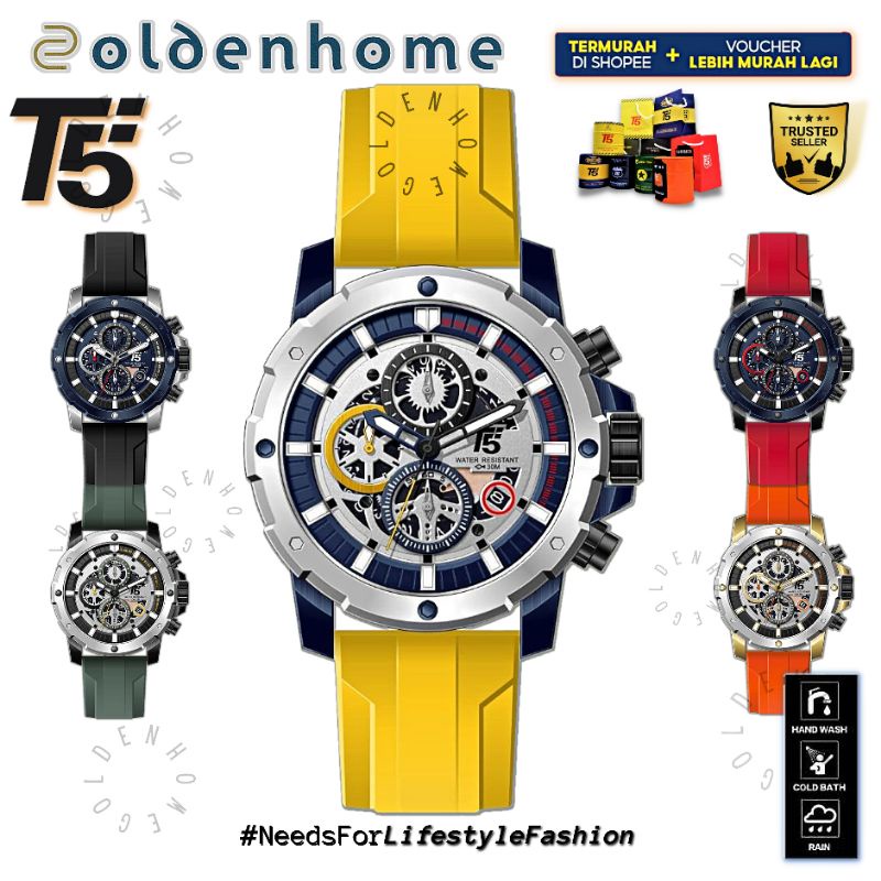 JAM PRIA T5 ORIGINAL 100% 3939 H3939 H3939G CHRONOGRAPH WATERPROOF 3ATM BERGARANSI FREE BOX+PAPERBAG
