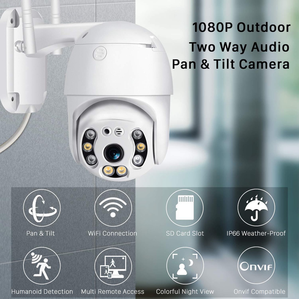 Ipcam Kamera cctv PTZ 2 antena 2MP Uk besar 2.5 &quot; with infrared outdoor/indoor waterproff bisa puter 360 derajat