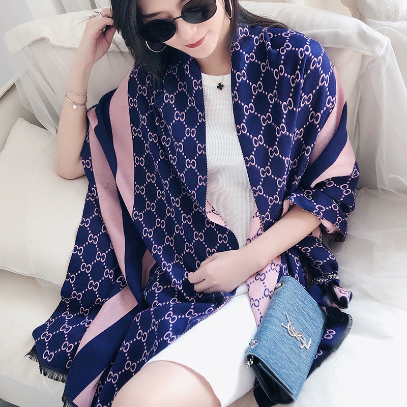 Gil Scarf Syal Shawl Motif GG Import Cashmere