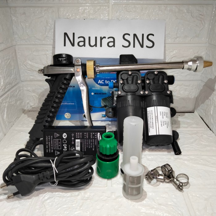 MESIN POMPA AIR DC 250 PSI GUN ZET METAL +TABUNG SABUN TANPA SELANG