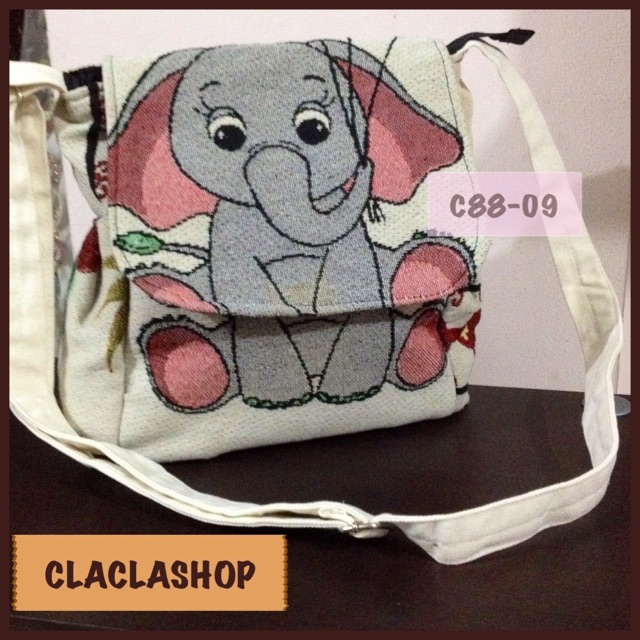Tas Kanvas Casual Selempang Wanita Import Hongkong| Simple Sling Bag Serbaguna|Tas Sekolah Selempang