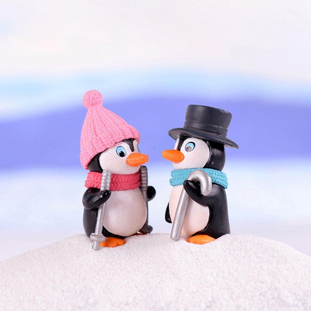 Agustina Winter Penguin Gnomes Hadiah Terbaik Taman Untuk Dekorasi Peri Kerajinan Tangan DIY 4pcs/set