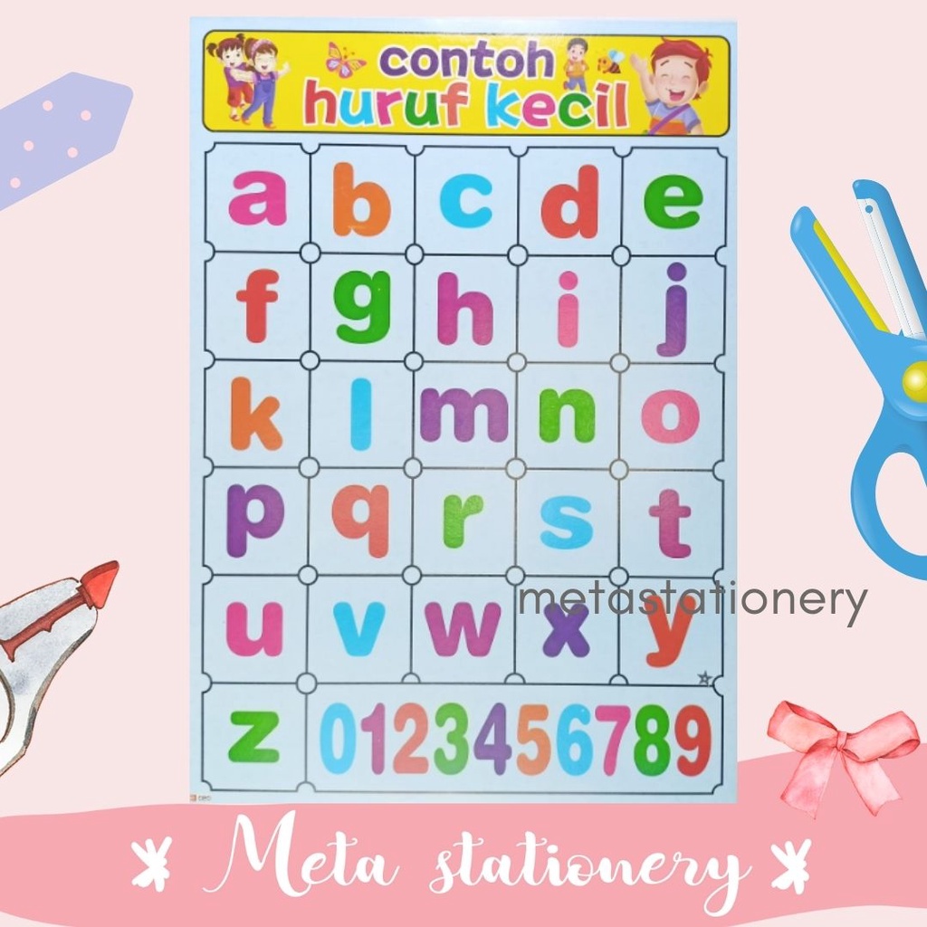 Poster Edukasi Anak / Poster Tabel Mengenal Abjad / Alphabet Huruf ...