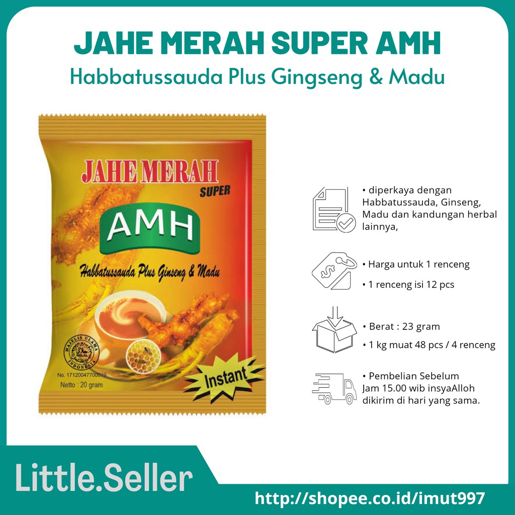 

Jahe Merah AMH Amanah Harga Serenceng 10 sacset