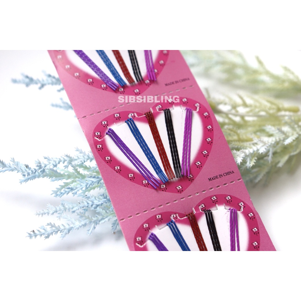 (1 pak ) jepit rambut lidi warna warni / jepit rambut pentul