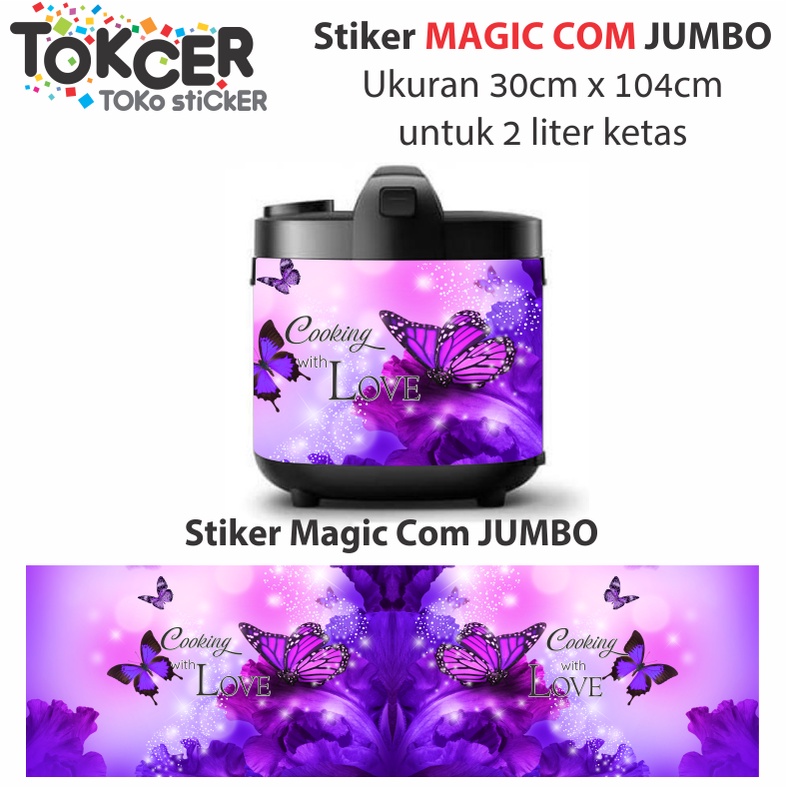 Stiker Kulkas/stiker Kompor/stiker Magicom KUPU-KUPU Ungu LOVE