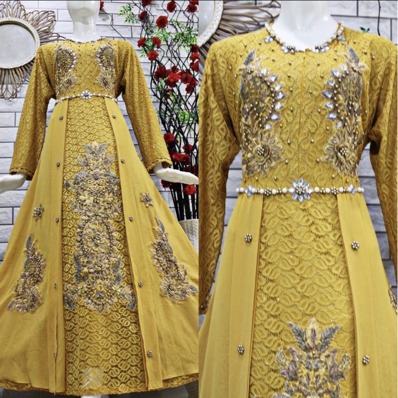 gamis pesta/ gamis mewah / dress elegan / dress pesta