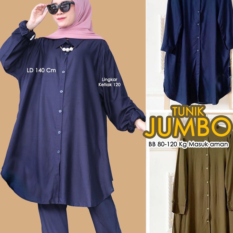 Baju Wanita JUMBO Ukuran Besar LD 140 Bahan Rayon Uniqlo Adem ‑ Fji31au22ᵛ