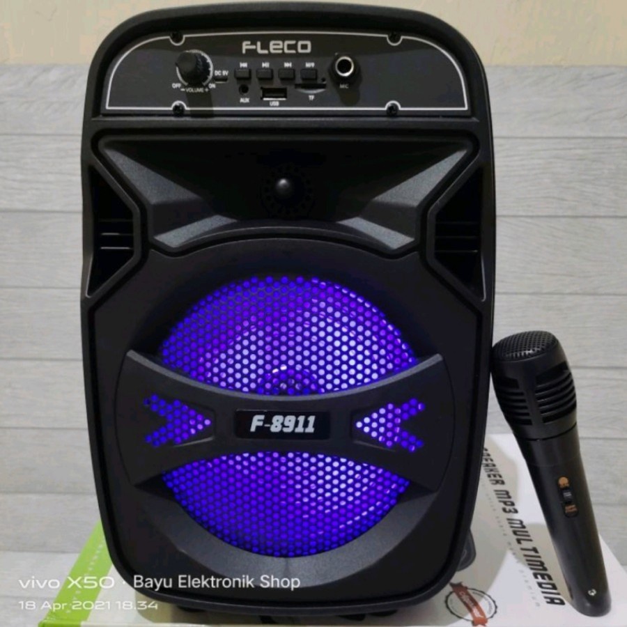 COD SPEAKER BLUETOOTH 8 INCH FLECO F 8911 PLUS MIC KARAOKE//SPEAKER KARAOKE//SPEAKER SALON AKTIF//SPEAKER WIRELESS//SPEAKER FLECO X-BASS