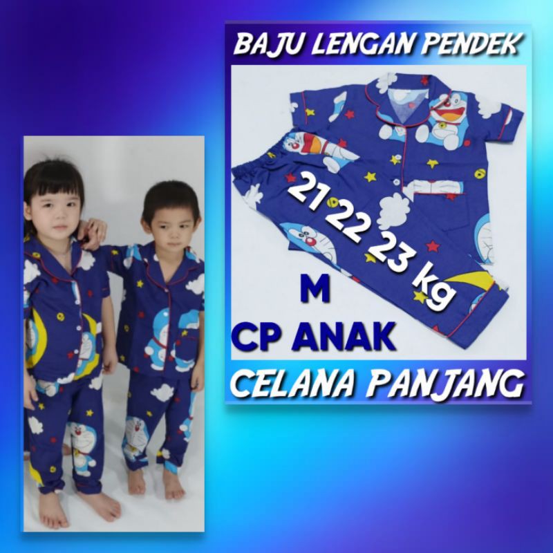 PIYAMA ANAK DAN IBU MOTIF DORA LONCENG NEVI DAN BIRU