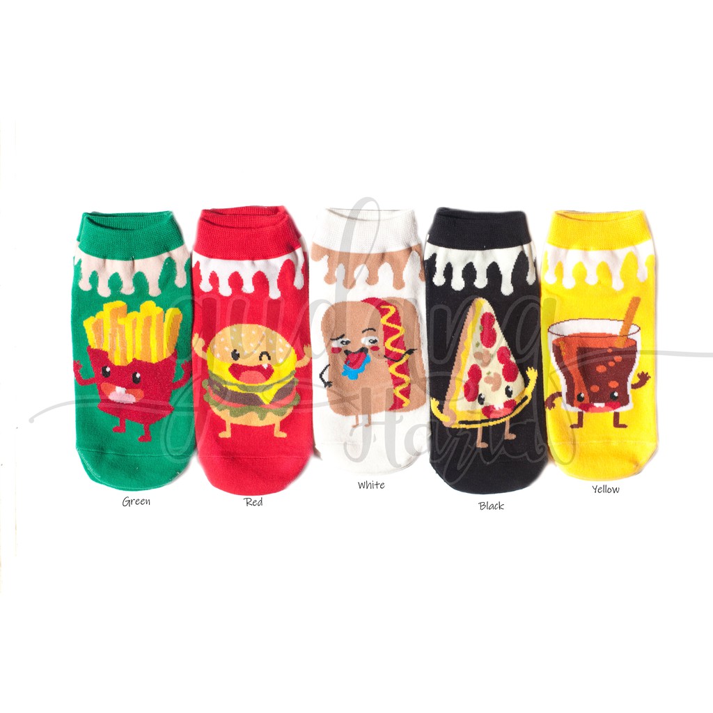 Kaos Kaki Pendek Happy Fast Food Kaos Kaki Makanan Socks GH 103601