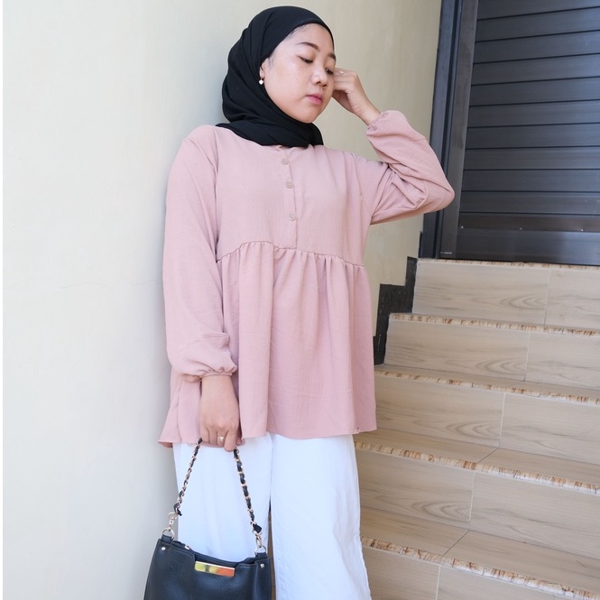 WOW-Julia Blouse Crinkle - Blouse Busui - Atasan Wanita