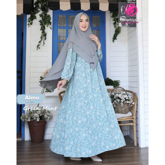 Gamis daily homedress harian Alma dress by Fania Hijab