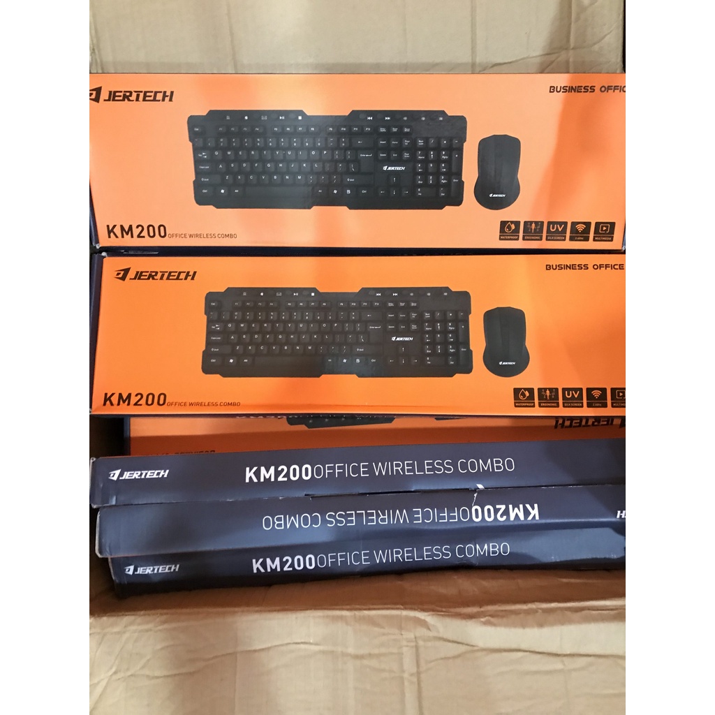 Paket 1 Set Keyboard Dan Mouse KM200 Membrane Keyboard Wireless - XOBOX