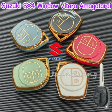 casing Remote kondom Kunci Suzuki Ertiga Lama Sarung Kunci Remot Mobil Swift Karimun Wagon Dreza old 2012-2018 sarung kunci Suzuki 2 Tombol Bahan TPU Untuk Suzuki SX4 Window Vitara Amagatarai Swift Grand Liana