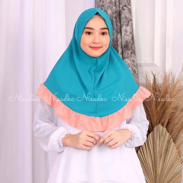 Jilbab Siria Malay Syiria Bubblecrep Hijab Kombinasi Bergo Polos