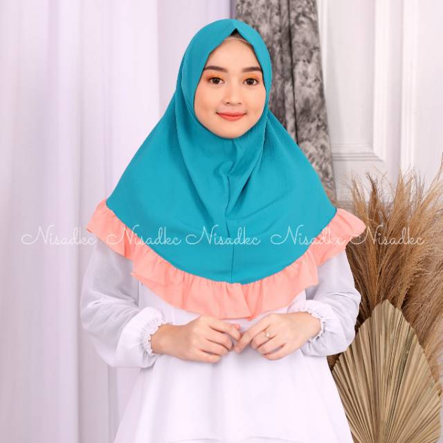 Jilbab Siria Malay Syiria Bubblecrep Hijab Kombinasi Bergo Polos