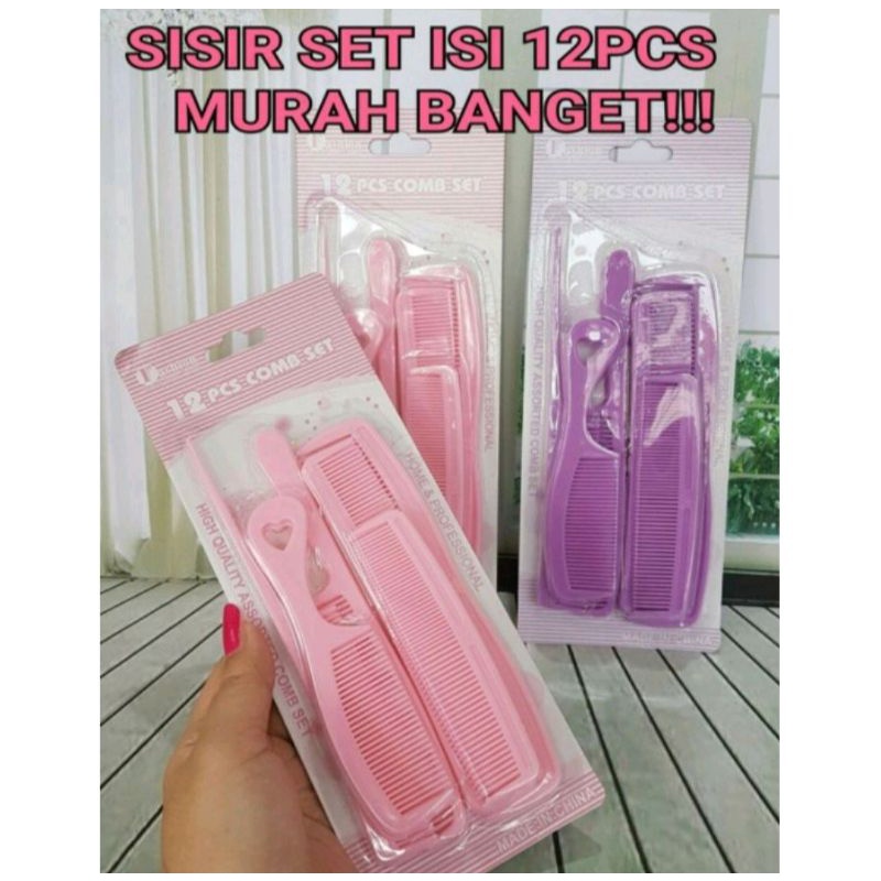 Vinztstore - Sisir set 12 in 1 Sisir Rambut Korea Sisir Unisex Hair Comb Serbaguna