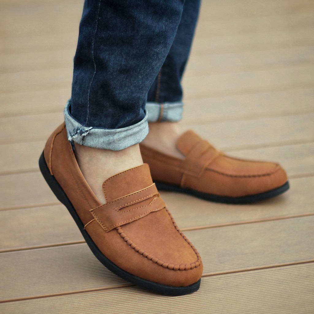 MELISMATIC BROWN |FORIND x Reyl| Sepatu Loafers Penny Klasik Vintage Klasik Ori Loafer Slip Footwear