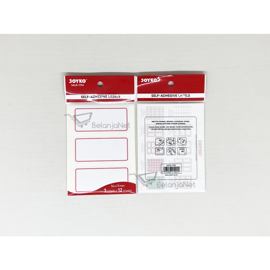 

Stiker Label | Sticker Label Self Adhesive Joyko SALB Berbagai Ukuran