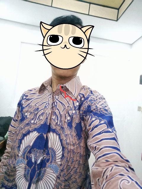 Peksi Wiyasa Biru Kemeja Batik Pria Full Furing Katun Primisima Batik Solo Batik Navy Dongker
