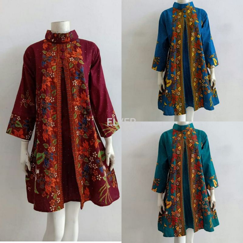 TUNIK BATIK HALUS GENES JELITA / ATASAN BATIK WANITA