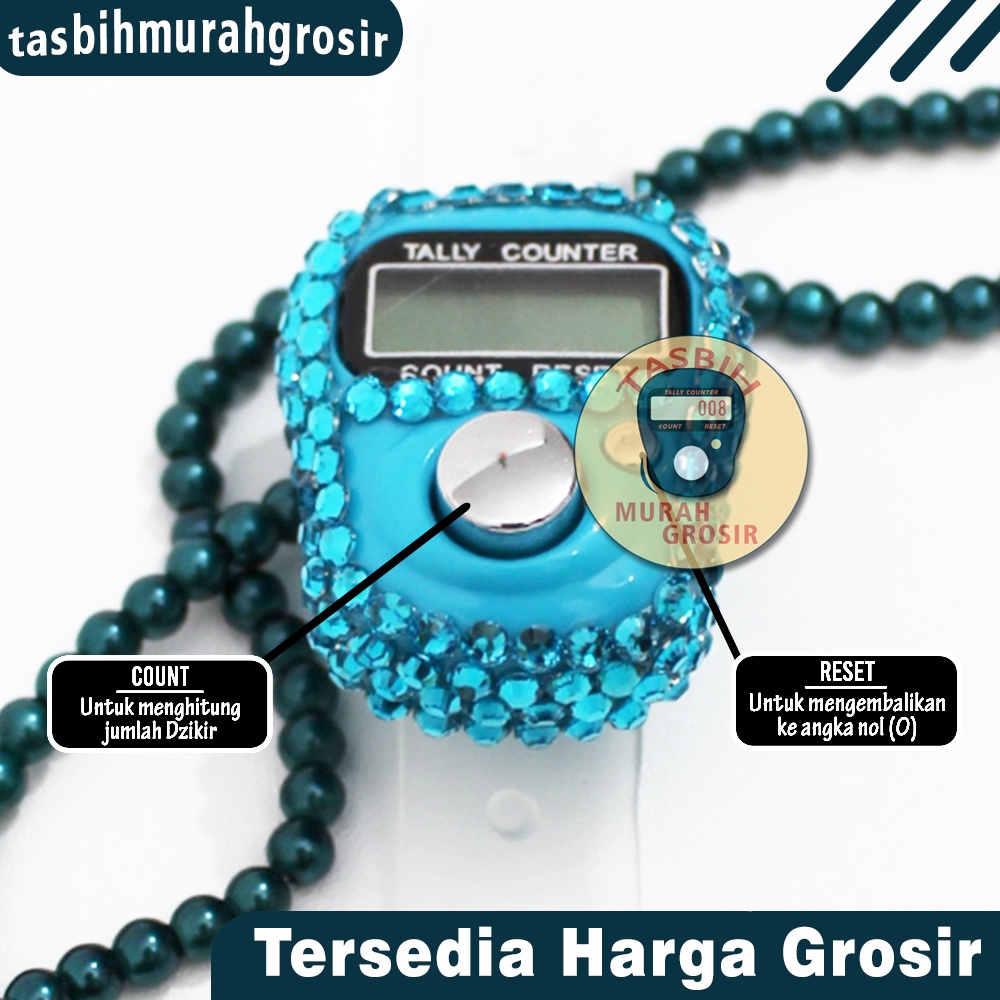 Tasbih Digital Tally Counter Permata Swarovski / Tasbih Digital Permata