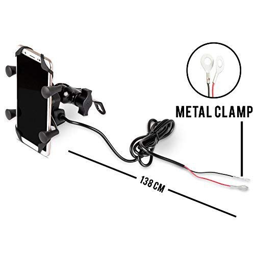 SB Holder HP X Grip with Charger USB Sepeda Motor