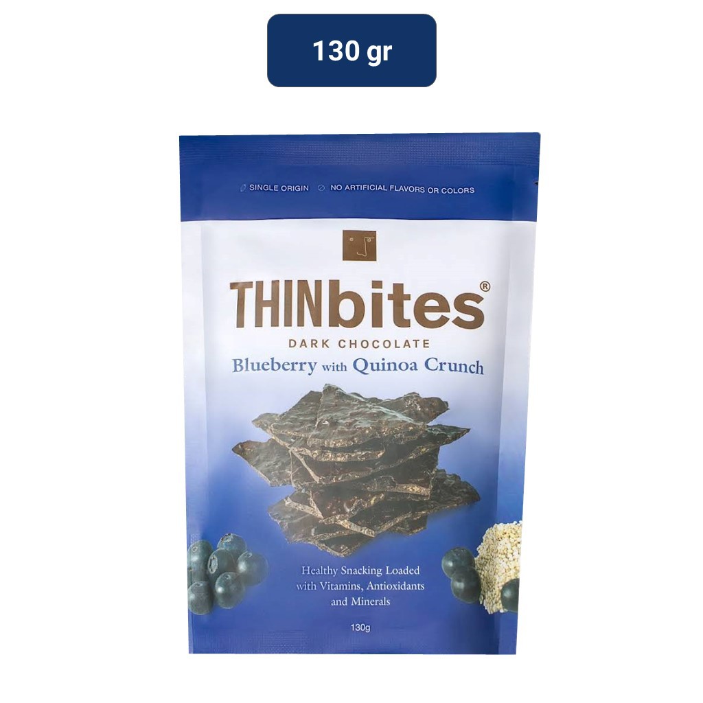 Vel Moriz Thin Bites Dark Chocolate Blueberry w/ Quinoa Crunch 130gr