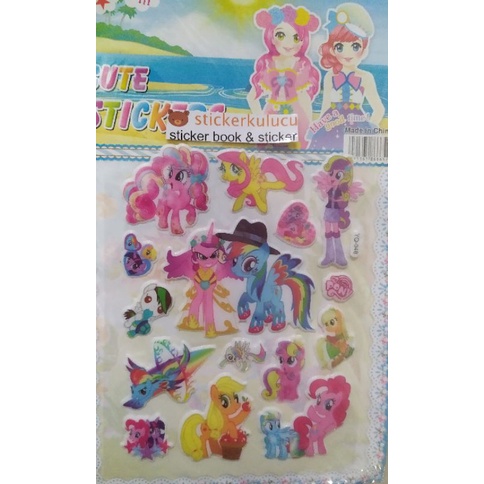 Stiker anak timbul kuda pony / my little pony