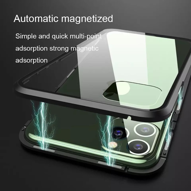 Iphone 11 Iphone 11 Pro Iphone 11 Pro Max Case Handphone Slim Magnetic Glass Casing iPhone Slim Magnetic Double Glass 360 Coverage