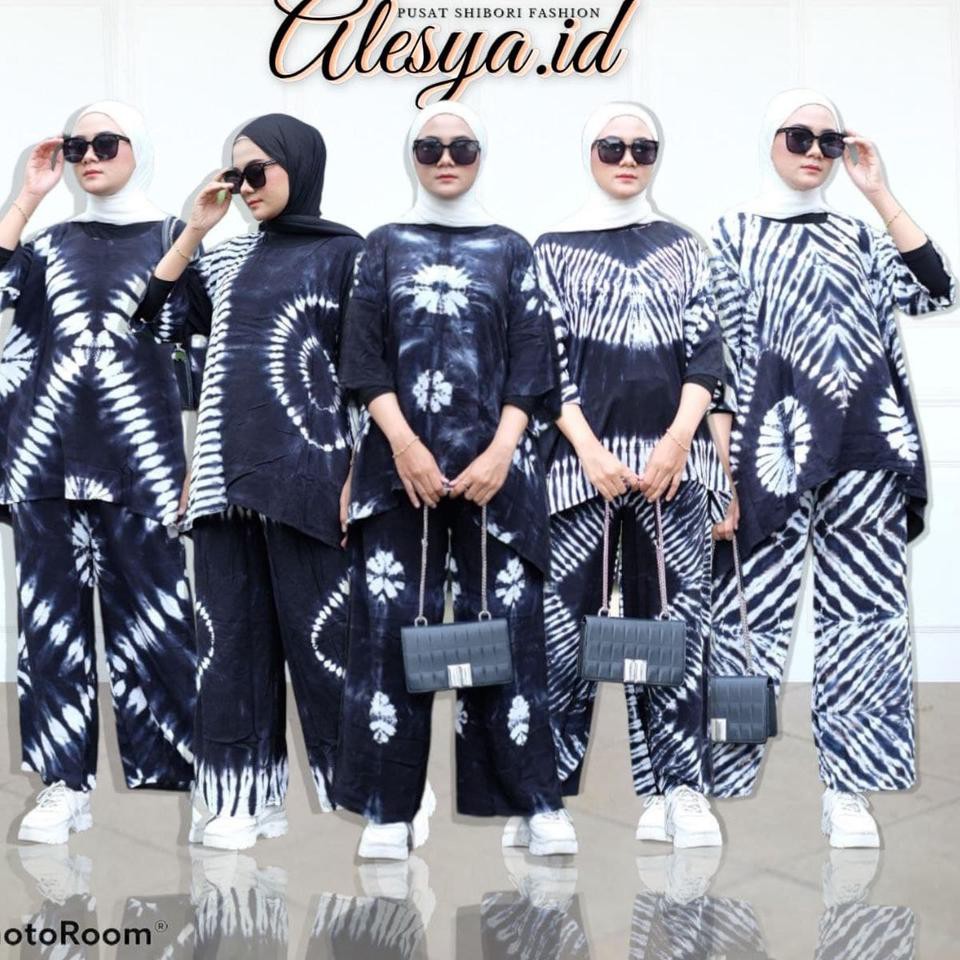 Barang Pilihan.. ONE SET SETELAN BATIK SHIBORI JUMBO RAYON PREMIUM KELELAWAR/BATWING/WAKAWAKA/SETELA