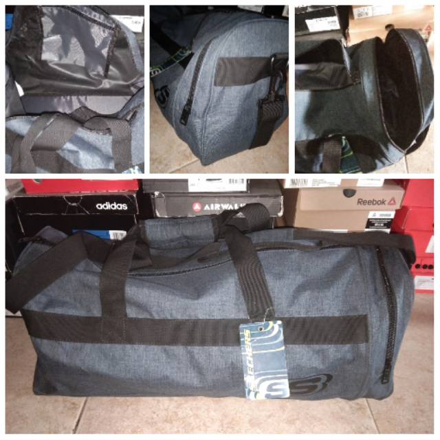 Original 100 % Tas Travel Skechers Travel Gym Bag Blue