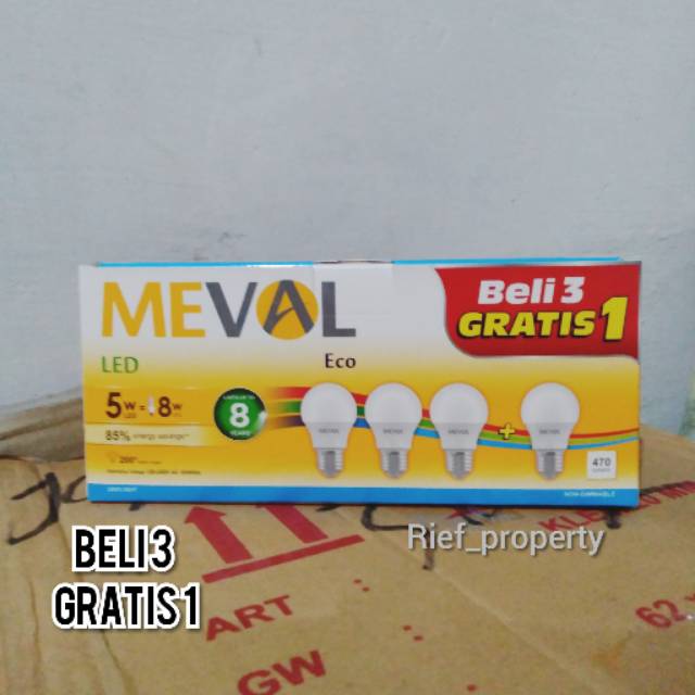 LED paket meval 5 watt beli 3 gratis 1