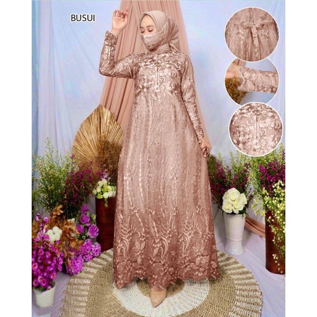 GAMIS BROKAT TILE MUTIARA PREMIUM / MAXI NAMIRA BUSUI FREE MASKER Ukuran M L XL XXL / DRESS KONDANGAN MUSLIM / GAMIS FASHION TERLARIS / GAMIS BRUKAT JUMBO