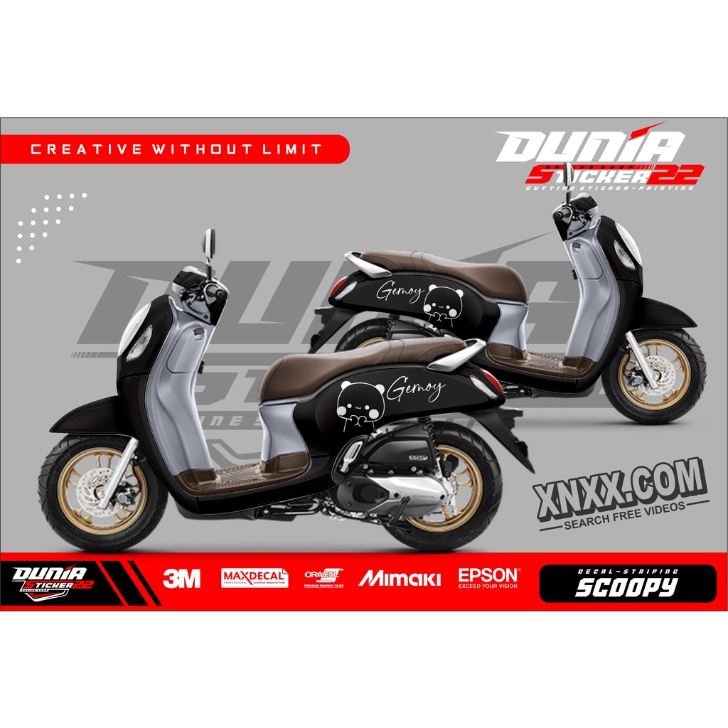 STICKER CUTTING SCOOPY MOTIF GEMOY / STICKER SCOOPY CUSTOM/ STICKER CUTTING SCOOPY TERMURAH-D23-2022
