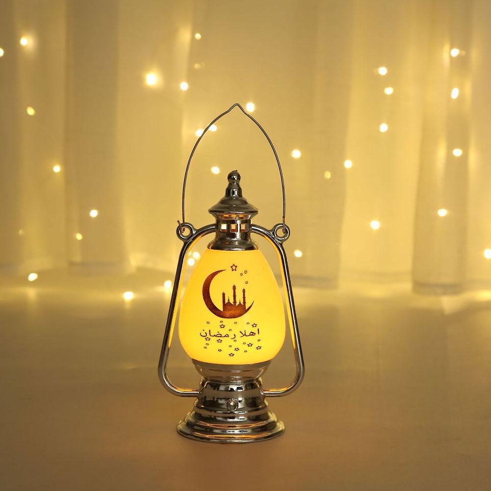 Ornamen Lampu LED Bentuk Lilin Eid Mubarak Untuk Dekorasi Festival