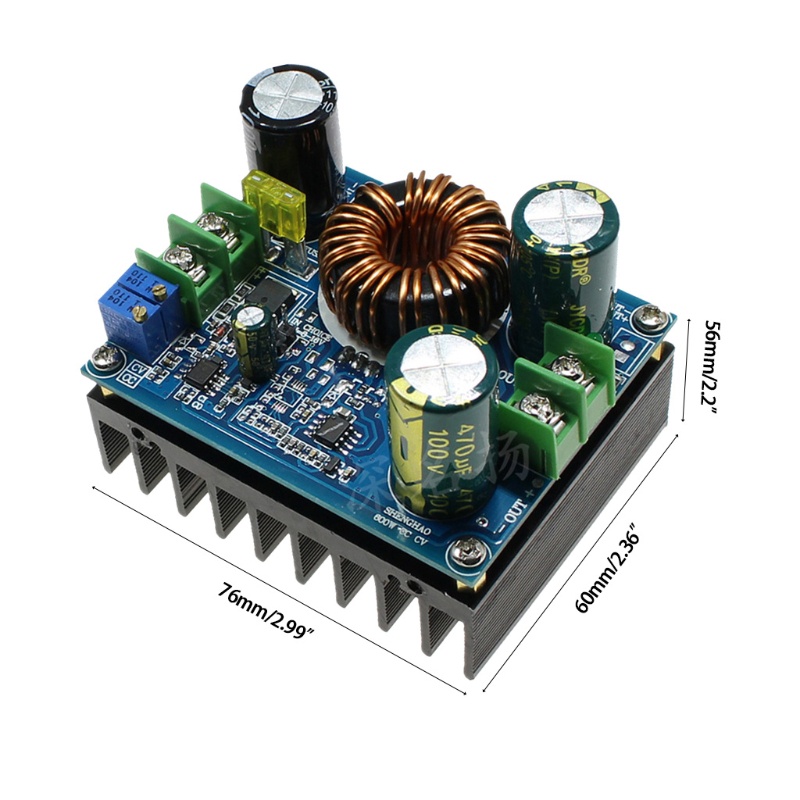 Btsg 600W Step UP Module Adjustable 12-80V DC-DC Boost Converter Dengan Display LED